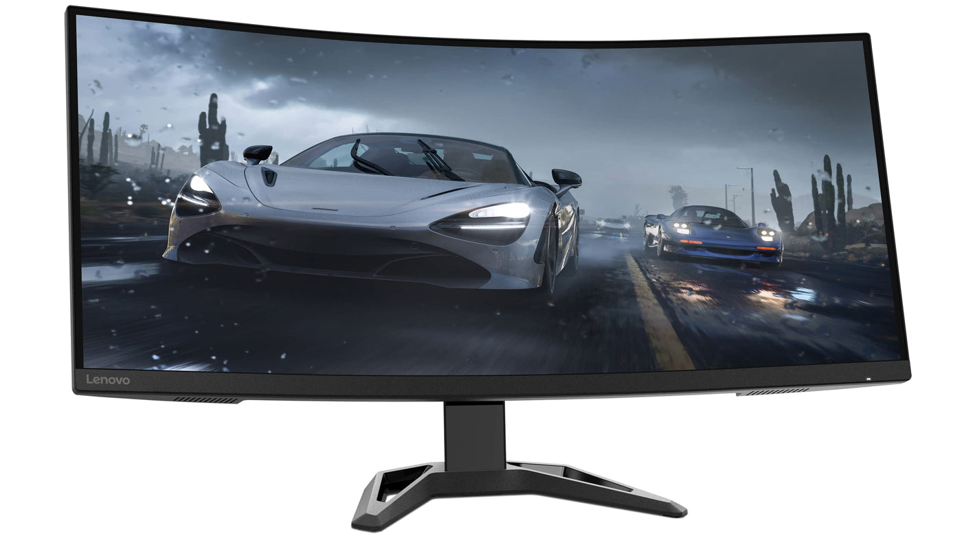 Lenovo G34w-30 | Moniteur de jeu QHD 34" | 3440x1440 | 165Hz | 350 nits | Temps de réponse de 0,5 ms | HDMI | DisplayPort | AMD FreeSync | haut-parleurs intégrés | hauteur réglable | noir