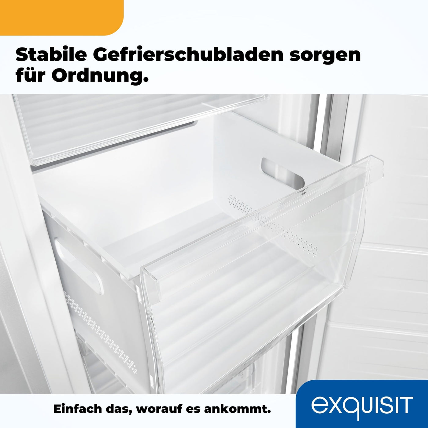 Exquisit Gefrierschrank NoFrost, Tiefkühlschrank groß, 194 Liter, Alarm-Funktion, 4-Sterne-Gefrieren, Schnellgefrieren, LED-Display, GS5271-NF-H-010D weiss