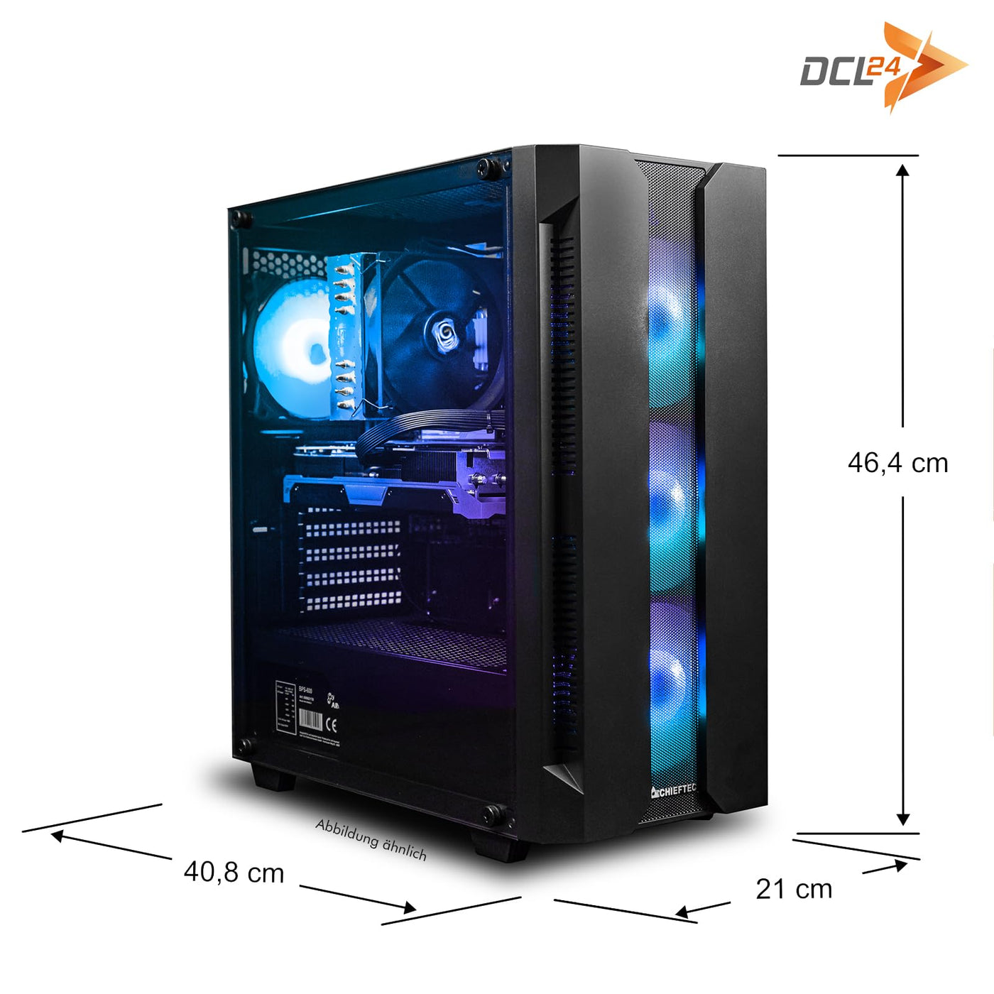 dcl24 AMD Computer Ryzen 5 7500F, AMD Radeon RX7600 8GB - 1000GB SSD, 32GB DDR5, High End Gamer PC mit 6x5.0 GHz, RGB Rechner, WLAN, Windows 11 Pro