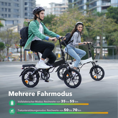 Finbike E-Bike Klappbar,16 Zoll Elektrofahrrad 7.8Ah Akku Diebstahlschutz,E-Faltrad mit 2.6H Schnellladung,250W Motor,3 Fahrmodi,Sitzhöhe Verstellbar,Reichweite Max 55Km,Falt-Pedelec für Herren Damen