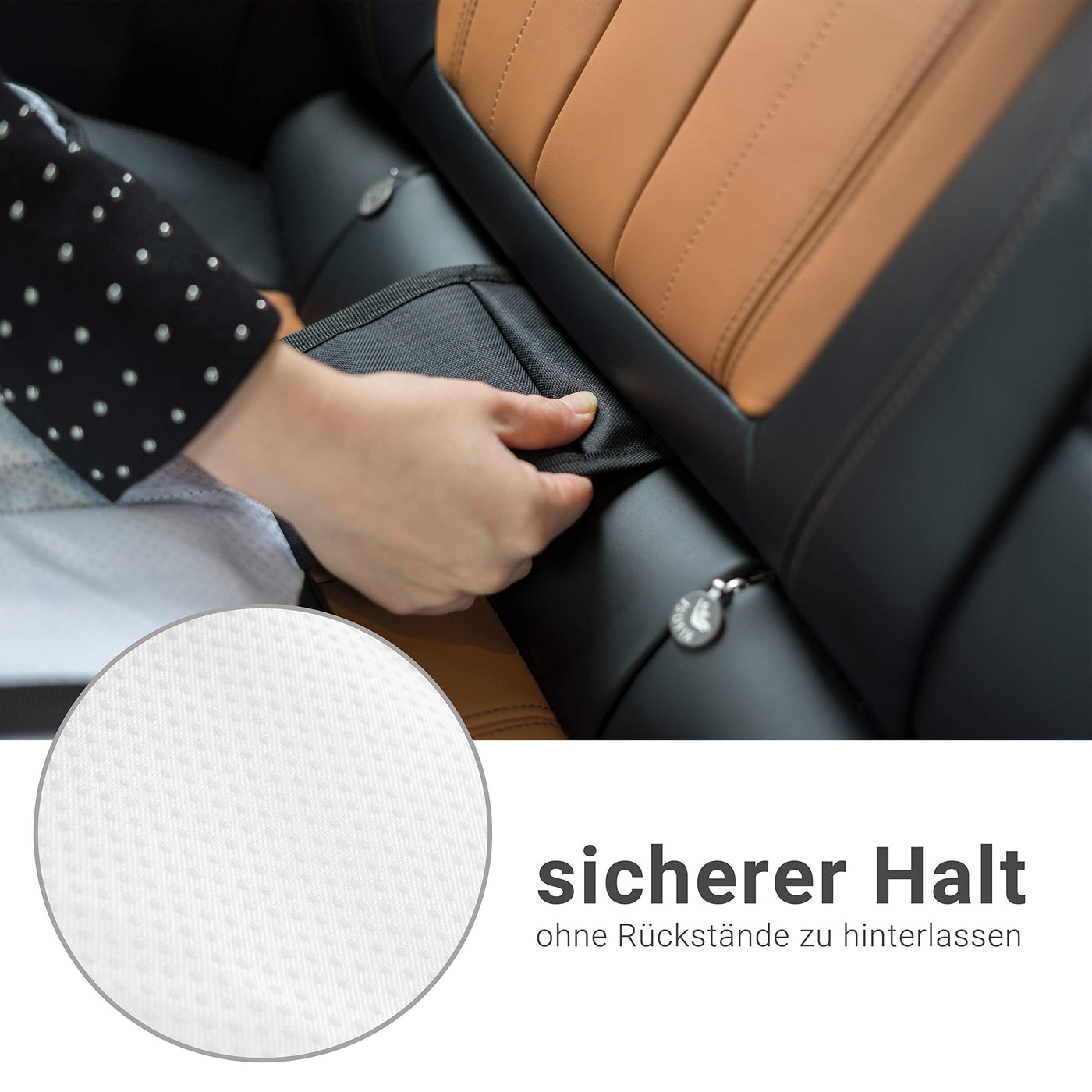 HerzensKind Premium Kindersitzunterlage, der Beste Schutz für Ihre Autositze, universeller Autositzschoner für Textil- und Ledersitze, ISOfix geeigneter Sitzschoner für alle Kindersitze (S (2-Pack))