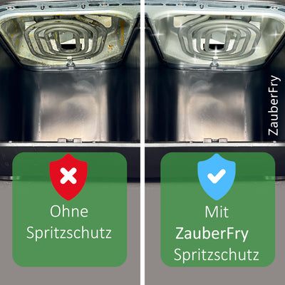 2x ZauberFry Spritzschutz, Effektiver Fettspritzschutz kompatibel mit Ninja Foodi MAX Dual Zone AF400EU & AF451EU Heißluftfritteuse, Zubehör, Schutz für Heizspirale und Ventilator