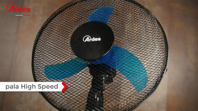 ARDES - Standventilator, leistungsstark, leise, 3 Flügel, 40 cm, oszillierend, mit verstellbarer Höhe und Neigung, Ardes-Standventilator, 3 Geschwindigkeitsstufen, Modell Penny AR5AM40P