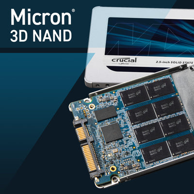 Crucial MX500 500GB 3D NAND SATA 2,5 Zoll Interne SSD, Bis zu 560 MB/s - CT500MX500SSD1