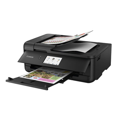 Canon PIXMA TS9550a Drucker Farbtintenstrahl Multifunktionsgerät DIN A4 A3 (Drucker A3, Scanner, Kopierer, 5 Separate Tinten, WLAN, LAN, Print App, 2 Papierzuführungen, Duplexdruck) schwarz