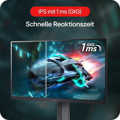 LG Electronics 24GS65F-B.AEU Ultragear™ FHD Gaming IPS-Monitor 24" (60,47cm), 1920 x 1080, 16:9, 1ms GtG, 180 Hz, HDR10, NVIDIA G-Sync™, AMD FreeSync™ - Schwarz