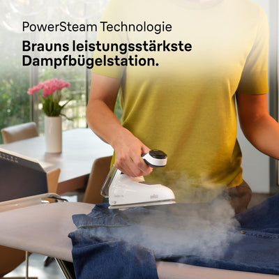 Braun CareStyle 7 Pro Dampfbügelstation IS 7282 BL – Dampfbügeleisen mit FreeGlide 3D Bügelsohle, iCare-Funktion, abnehmbarer 2 L Wassertank, Dampfstoß 600 g/min, 2700 Watt, Blau/Weiß