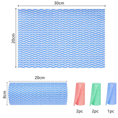Frasheng 5 Rollen Fauler Lappen Einweg Putztücher,Abbaubar Hygienische Reinigungstücher,Einweg Reinigungstücher, Vliesstoffe Küchentücher Putztuch,für Wohnküche,Esstisch,50 Stück pro Rolle,3 Farben