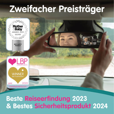 Onco 360° Baby Autospiegel - 2024 & 2023 Preisgekrönter Auto Spiegel für Baby Rücksitz, 100% Bruchsicherer & Schwenkbarer Rücksitzspiegel, Baby Erstausstattung, Universeller Baby Spiegel Auto