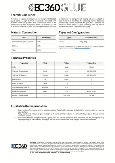EC360® Glue 2W/mK Wärmeleitkleber, flüssig (10 g)