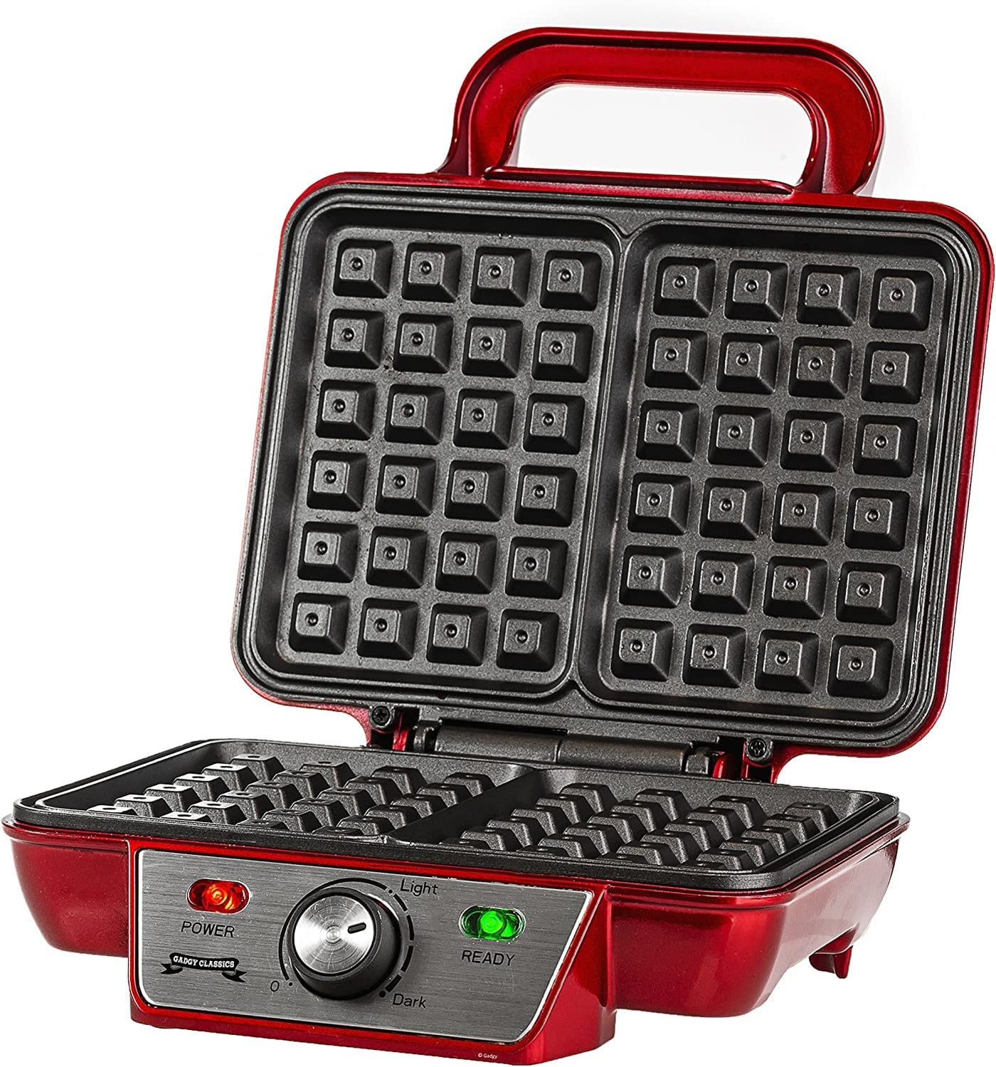 Gadgy Waffeleisen Belgische Waffel | 23x16,8 cm. für 2 Waffeln | Waffle maker 1000 Watt | Einstellbare Temperatur LED-Anzeige | Griff erhitzt nicht | Party-Desserts