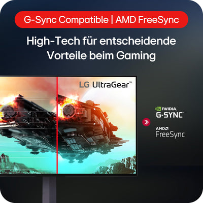 LG Electronics 24GS65F-B.AEU Ultragear™ FHD Gaming IPS-Monitor 24" (60,47cm), 1920 x 1080, 16:9, 1ms GtG, 180 Hz, HDR10, NVIDIA G-Sync™, AMD FreeSync™ - Schwarz