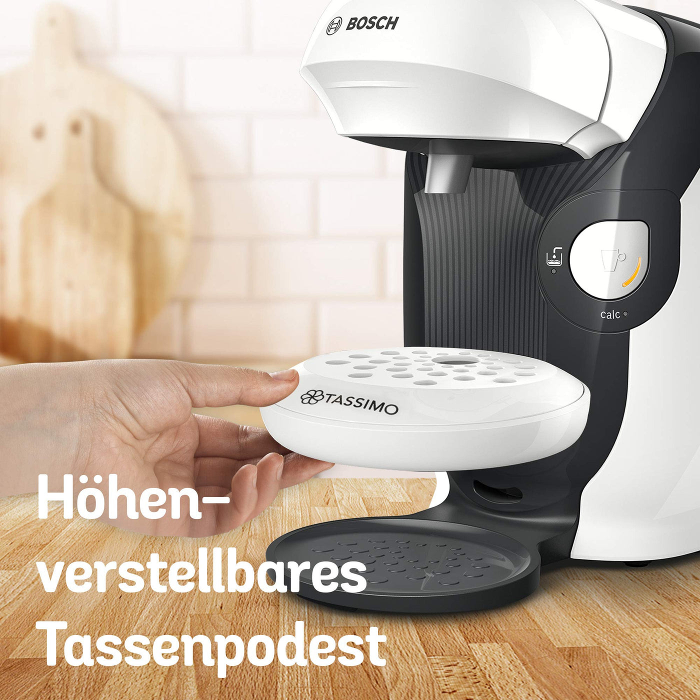 Bosch Hausgeräte Tassimo Style Kapselmaschine TAS1104 Kaffeemaschine, 70 Getränke, Vollautomatisch, Geeignet für alle Tassen, Platzsparend, Weiß/Antharzit, 1400 W