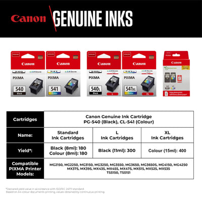 Canon PG-540L (2 x Schwarz) Original-Tintenpatronen mit hoher Reichweite, Doppelpack in recyclebarer Verpackung