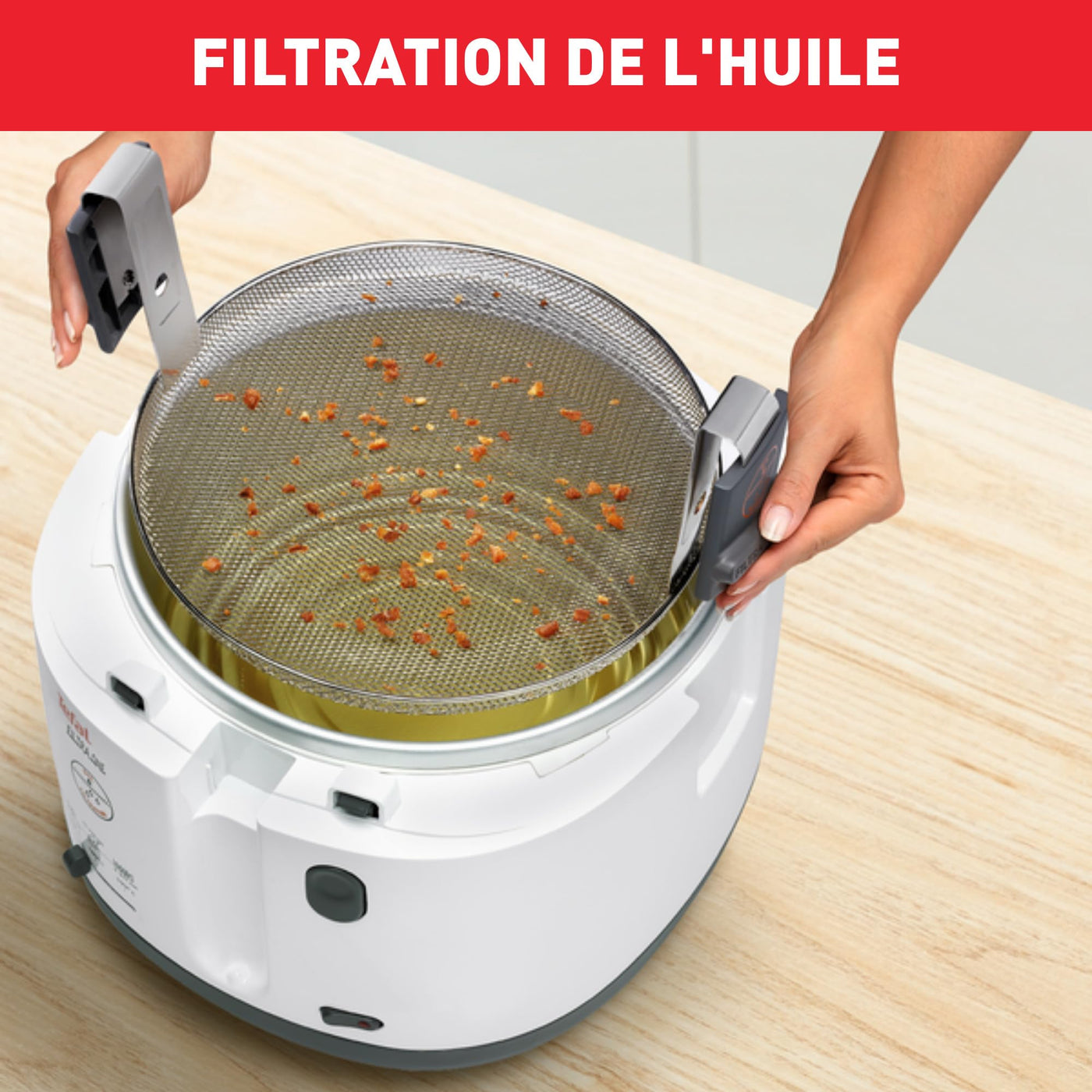 Tefal FF1631 Fritteuse Filtra One | 1.900 W | Kapazität 1,2 Kg | Clean-Oil-System | Auffangsieb für Frittierreste | Wärmeisoliert | Spülmaschinenfest Weiß