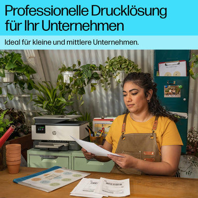 HP OfficeJet Pro 9120e Multifunktionsdrucker, 30€ Cashback, 3 Monate gratis drucken mit HP Instant Ink inklusive, HP+, Drucker, Scanner, Kopierer, Fax, WLAN, LAN, Duplex, Airprint, Grau-Weiß