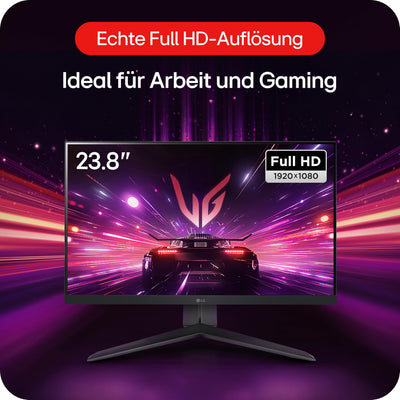 LG Electronics 24GS65F-B.AEU Ultragear™ FHD Gaming IPS-Monitor 24" (60,47cm), 1920 x 1080, 16:9, 1ms GtG, 180 Hz, HDR10, NVIDIA G-Sync™, AMD FreeSync™ - Schwarz