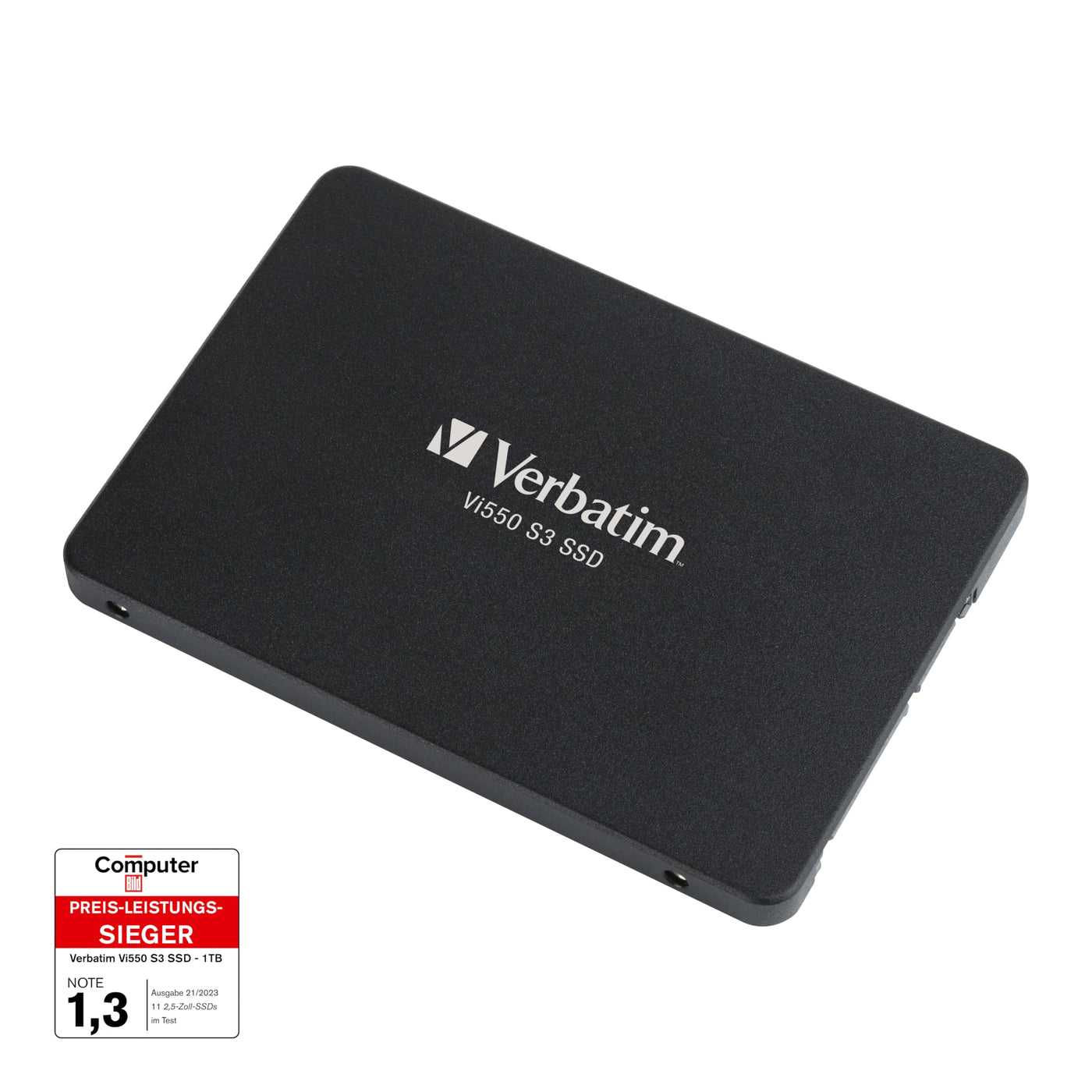 Verbatim Vi550 S3 SSD, internes SSD-Laufwerk mit 1 TB Datenspeicher, Solid State Drive mit 2,5'' SATA III Schnittstelle und 3D-NAND-Technologie, schwarz