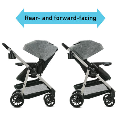 Graco Modes Pramette Kinderwagen, Baby-Kinderwagen mit True Pram Modus, wendbarer Sitz, Einhandfaltung, extra Stauraum, Kindertablett, Pierce