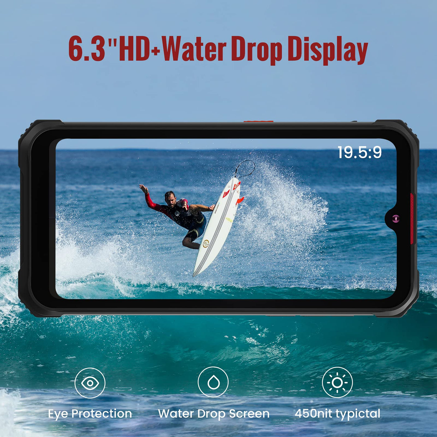 HOTWAV Cyber 9 Pro Outdoor Smartphone ohne Vertrag, 8G+128GB Android 11 IP68/IP69K Wasserdichter Robustes Handy,7500mAh Akku,6.3 Zoll 48MP Triple Kamera 4G Smartphone (Grau)