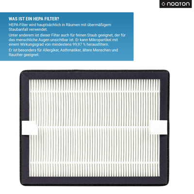 Luftentfeuchter und Luftreiniger Noaton DF 4214 HEPA, Leistung bis zu 14 L/Tag, mobile Entfeuchter, Luftdurchsatz 95 m3/h, bis 25 m2, Verbrauch <210 W, Wäschetrockner, Gegen Feuchtigkeit, Schimmel