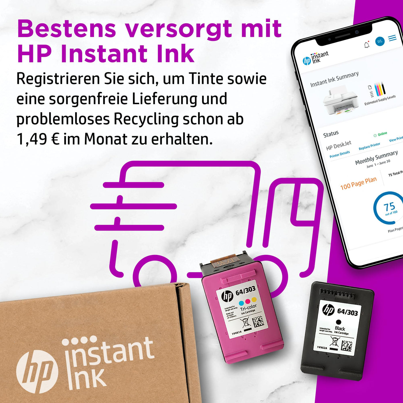 HP DeskJet 4120e Multifunktionsdrucker, 6 Monate gratis drucken mit HP Instant Ink inklusive, HP+, Drucker, Kopierer, Scanner, Mobiler Faxversand, WLAN, Automatische Dokumentenzuführung