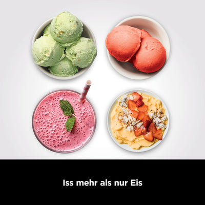 Ninja CREAMi Eismaschine & Dessertmaschine mit 3 Behältern, 7 Programmen, Herstellung von Eis, Gelato, Sorbet, Smoothie-Bowls, Milchshakes und mehr, Schwarz/Silber, 1,4L Eiscreme Kapazität, NC300EU