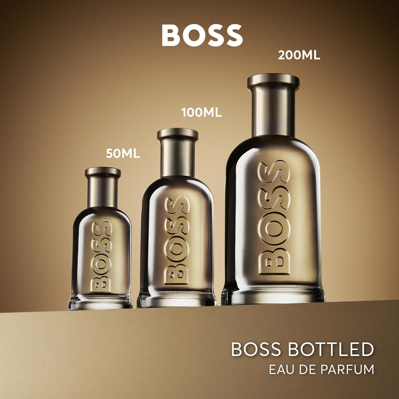 BOSS BOTTLED Eau de Parfum, orientalisch-holziger Herrenduft mit Zimt und Moschusnoten für vielseitige Männer, 50ml