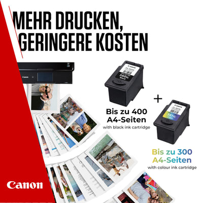 Canon Tinte & Papier Multipack - PG-560XL/CL-561XL Original Tintenpatronen 2er Pack (1 x Schwarz XL, 1 x Farbe XL) & 4x6 Fotopapier (50 x Blatt) - Kompatibel PIXMA Druckern