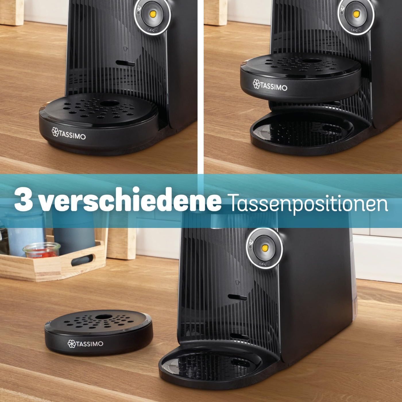 Bosch Tassimo finesse friendly Kapselmaschine TAS162E, 70 Getränke, intensiverer Kaffee auf Kopfdruck, Abschaltautomatik, nachhaltig, perfekt dosiert, 1400 W, schwarz/schwarz