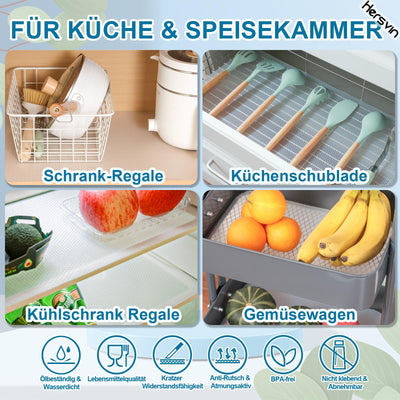 Hersvin Schubladenmatte 60cmx500cm Schubladeneinlage Eva Schrankpapier Nicht Klebende Wasserfest Unterlage Teppich für Küchenschränke Regalschrank (Transparent Punkt)