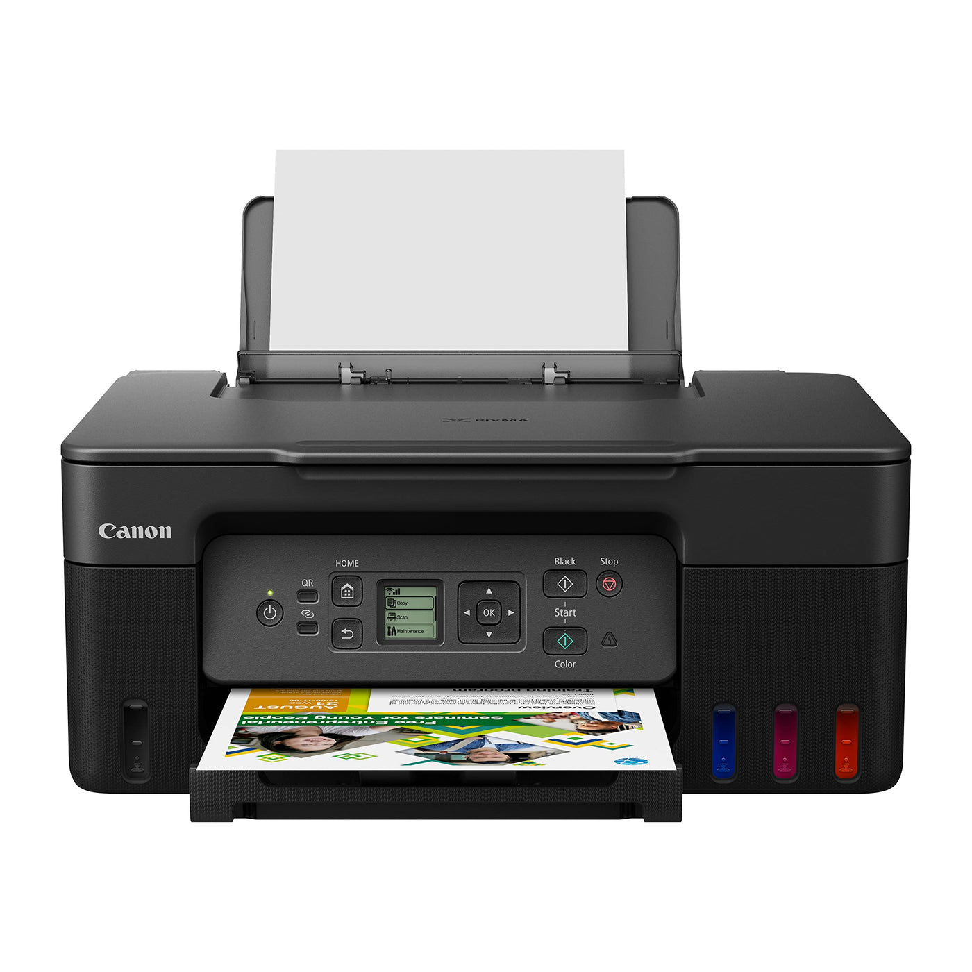 Canon PIXMA G3570 MegaTank 3in1 Multifunktionsgerät DIN A4 (Scanner, Kopierer, Drucker, Farbtintenstrahldrucker, USB, WLAN, Print App, Cloud, LC Display), schwarz/grau