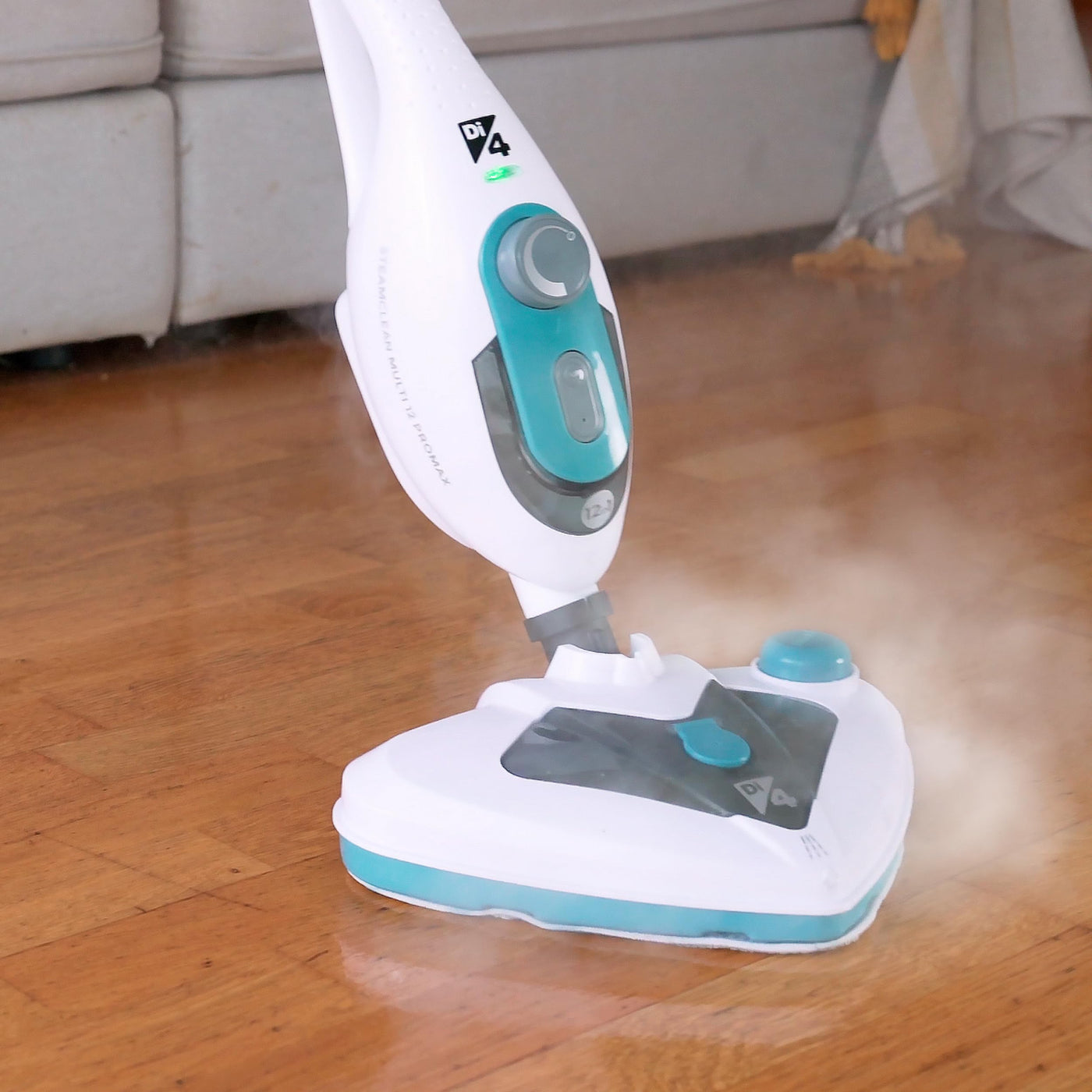 Di4 SteamClean Multi 12 ProMax, Dampfreiniger Für Alles Multifunktions 12 in 1, Dampfreiniger Boden 1500 W, Entfernt 99,9% der Viren und Bakterien, ECO Steam Mop ohne Reinigungsmittel