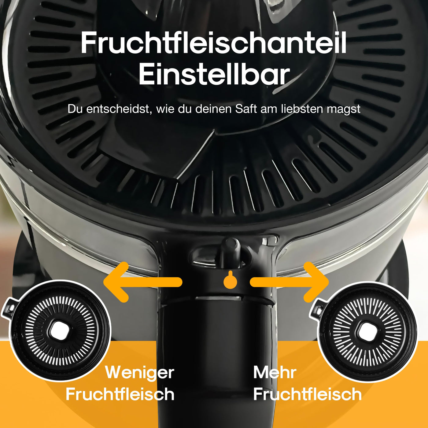 LEBENLANG Saftpresse elektrisch 800ml & Verstellbares Sieb - Orangenpresse, Zitruspresse, Zitronenpresse Obstpresse I Orangensaftpresse Citruspresse elektronisch Orange Juicer