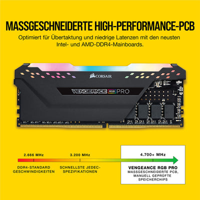 CORSAIR VENGEANCE RGB PRO 32GB (2x16GB) DDR4 3200(PC4-25600)C16 PC Arbeitsspeicher – schwarz