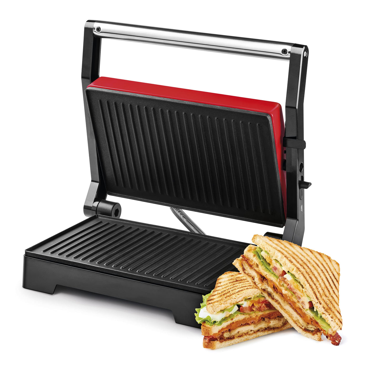 Ufesa Kontaktgrill und XXL Sandwichtoaster für alle Toastgrößen geeignet, Steak und Panini Grill, antihaftbeschichtet Sandwichmaker, Elektrogrill leicht zu reinigen, isolierte Handgriffe, 1000W,PR1000