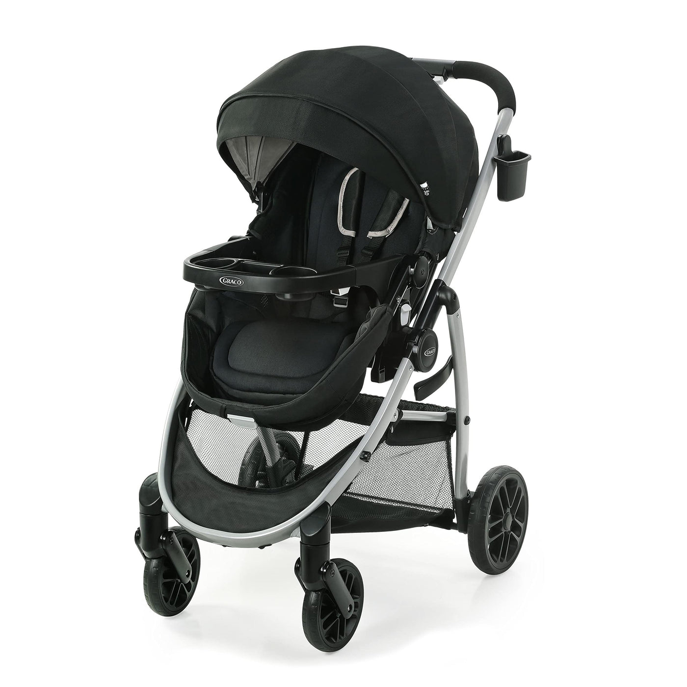 Graco Modes Pramette Kinderwagen, Baby-Kinderwagen mit True Pram Modus, wendbarer Sitz, Einhandfaltung, extra Stauraum, Kindertablett, Pierce