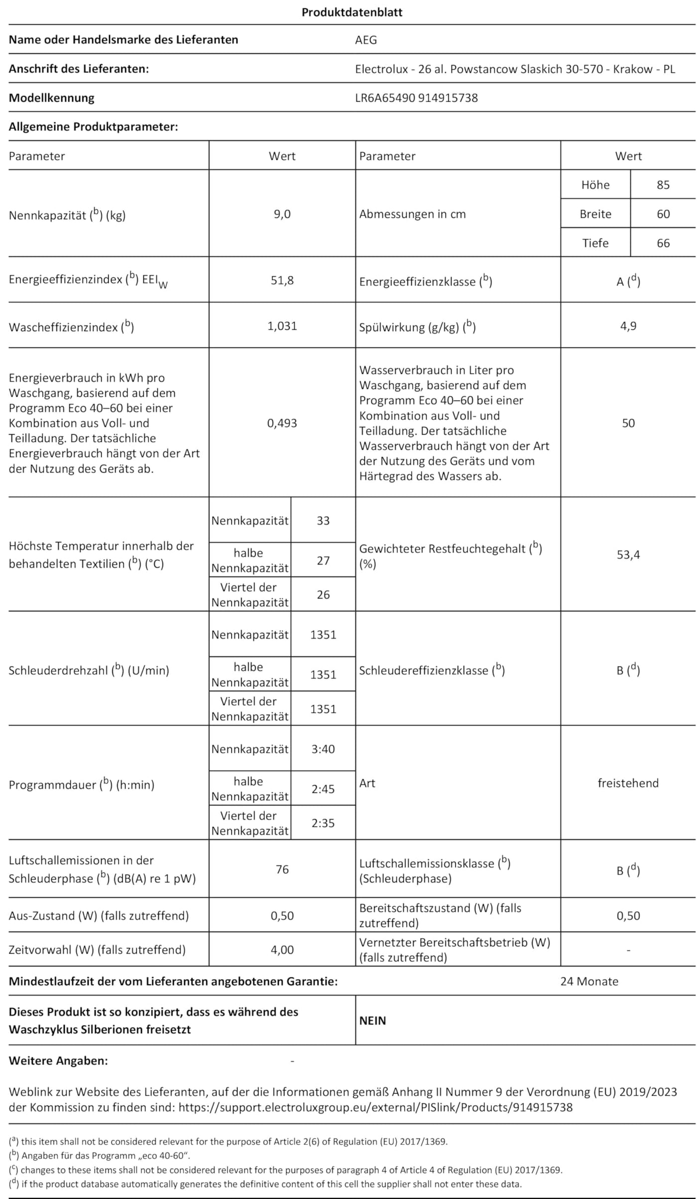 AEG Waschmaschine – Serie 6000 ProSense Mengenautomatik – 9 kg – Leise – Nachlegefunktion – Kindersicherung – Schontrommel – Vollwasserschutz – Leichtbügeln-Option – 1400 U/min – LR6A65490