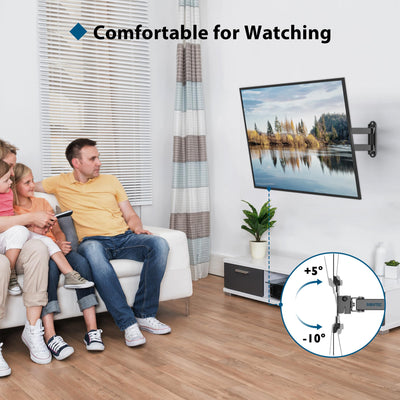 BONTEC TV Wandhalterung für 13-42 Zoll LED-LCD-OLED-Fernseher, neigbar, schwenkbar und um 360° drehbar, Wandhalterung Fernseher bis 20 kg, mit Sicherheitsschrauben, max. VESA 200 x 200 mm