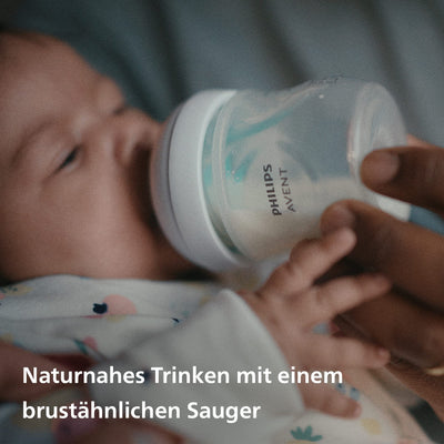 Philips Avent Babyflaschen Natural Response – 2x Babyflaschen mit AirFree Ventil, 125 ml, BPA-frei, für Neugeborene ab 0 Monaten (Modell SCY670/02)