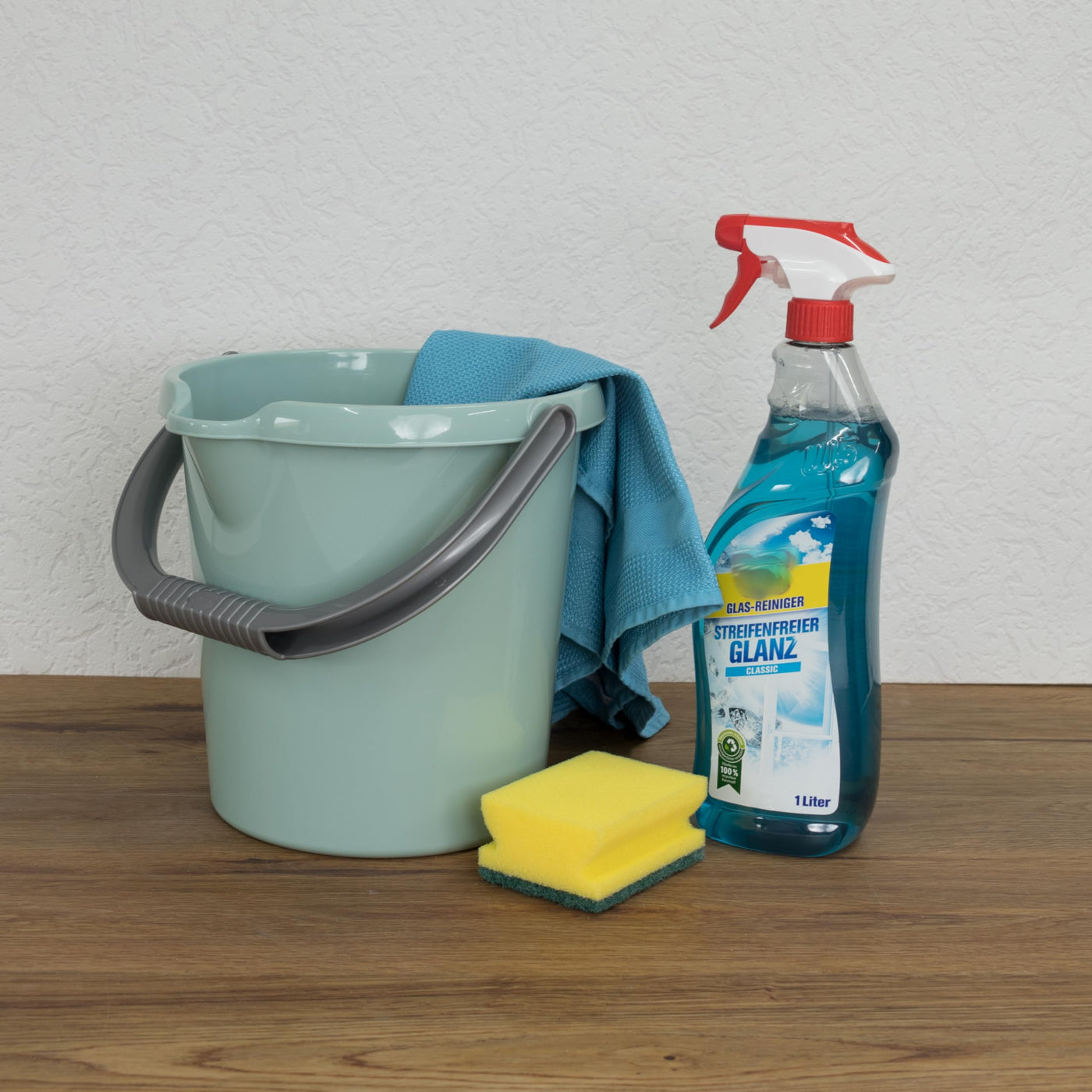 #11 Eimer mit Ausguss und Henkel - 5 Liter - grün - Putzeimer Haushalt Küche Bad Camping Kunststoff Eimer Haushaltseimer Wassereimer