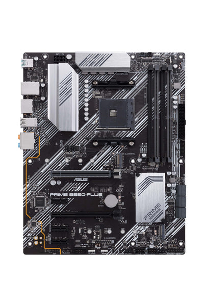 ASUS Prime B550-Plus Gaming Mainboard Sockel AM4 (ATX, Ryzen, PCIe 4.0, 2x M-2, 1Gbit/s-Ethernet, SATA 6Gbit/s, USB 3.2 Gen 2 Typ-A/C, Unterstützung für Aura Sync RGB Header)