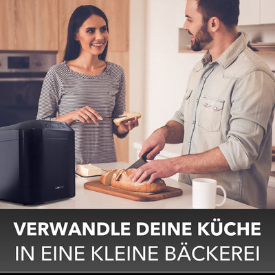 Clatronic® Brotbackautomat - frisches Brot zu Hause selber backen | automatische Zubereitung & Warmhaltefunktion | Backautomat mit Timer | einfache Bedienung über Display | 12 Backprogramme | BBA 3774