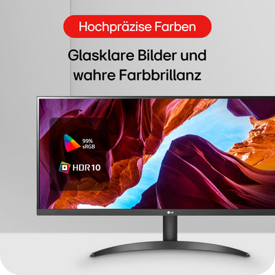 LG Electronics 29WQ500-B.AEU UltraWide IPS-Monitor 29" (73cm), 2560 x 1080, 21:9, 5ms GtG, 100 Hz, HDR10, AMD FreeSync, Flicker Safe - Schwarz