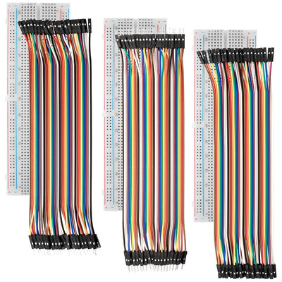 AZDelivery Breadboard Kit - 3X Jumper Wire m2m/f2m/f2f + 3er Set MB102 Breadboard kompatibel mit Raspberry Pi inklusive E-Book!