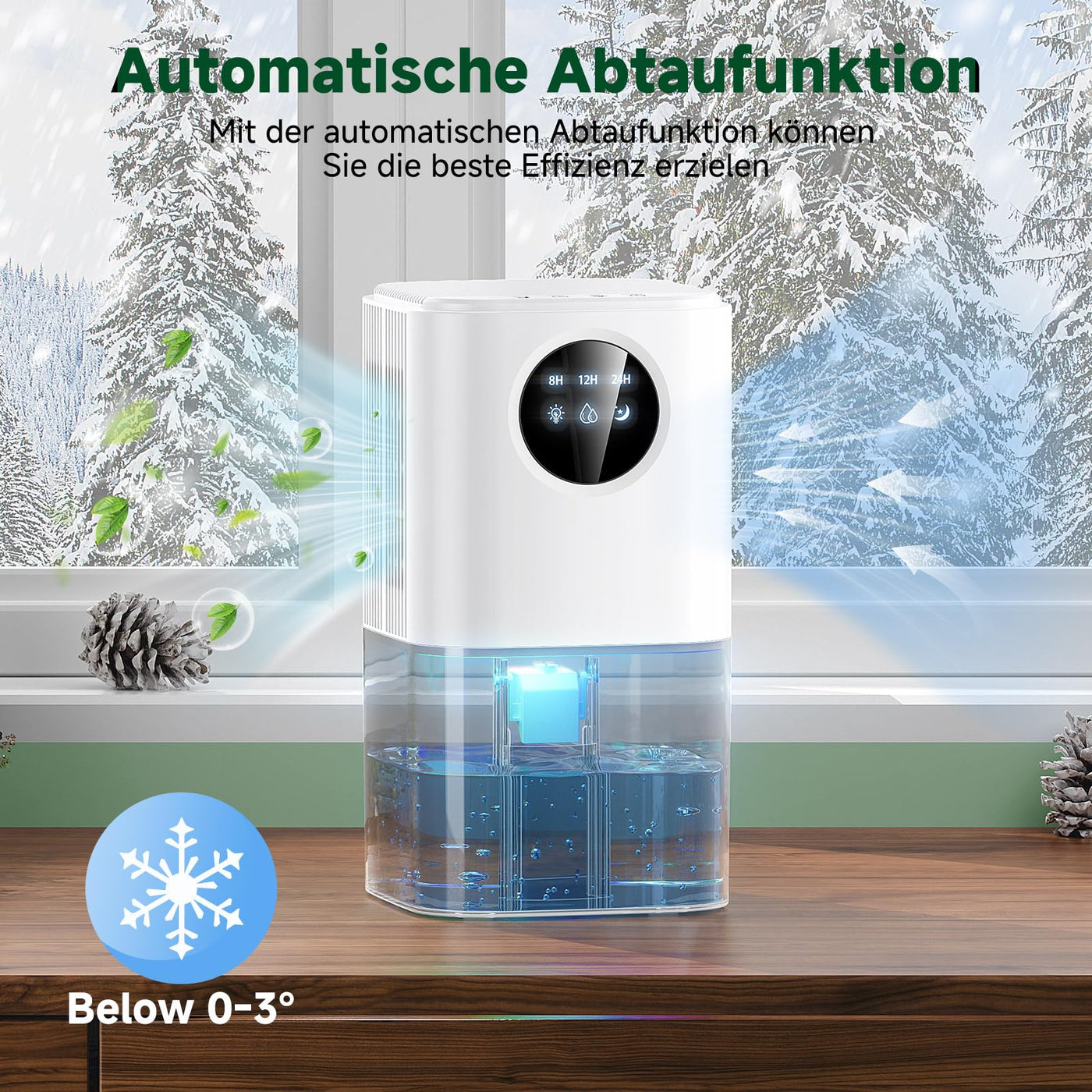 1800ML Entfeuchter Elektrisch, Raumentfeuchter Leise Dehumidifier Mit Funktion Abtauen & Schlafmodus, Timer, Entfeuchter für Badezimmer