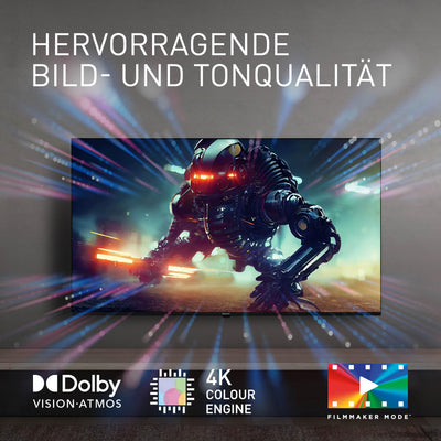 Panasonic TN-50W70AEZ, W70-Serie 50 Zoll 4K Ultra HD LED Smart TV, 2024, Google Assistant, Chromecast, Dolby Vision & Atmos, Gaming-Modus, Bluetooth, für EIN außergewöhnliches visuelles Erlebnis