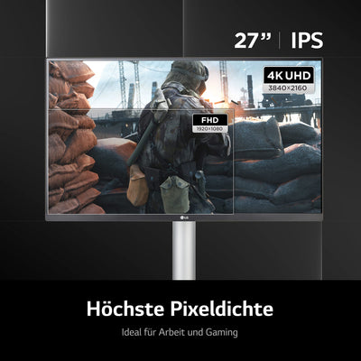 LG Electronics 27UP650P-W 4K UHD 27'' (68cm), 3840 x 2160, 16:9, VESA DisplayHDR™ 400, AMD FreeSync™, IPS with DCI-P3 95%, HDR10, 5ms GtG - Weiß