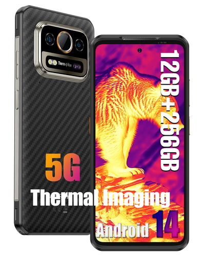 Ulefone Armor 25T Pro Wärmebildkamera 5G Outdoor Handy Ohne Vertrag,Android 14 12GB+256GB 6,78" FHD+ 120Hz 50MP+64MP Nachtsicht 6500mAh 33W 5G Dual SIM/OTG/NFC/GPS/IP69K Baustellenhandy