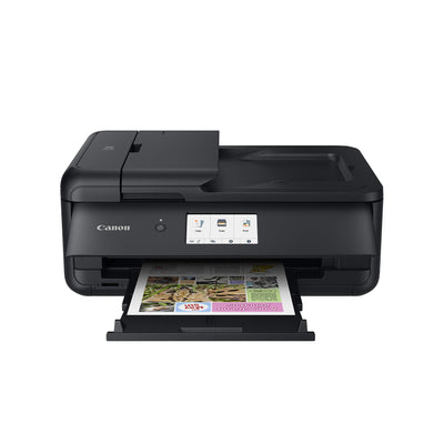 Canon PIXMA TS9550a Drucker Farbtintenstrahl Multifunktionsgerät DIN A4 A3 (Drucker A3, Scanner, Kopierer, 5 Separate Tinten, WLAN, LAN, Print App, 2 Papierzuführungen, Duplexdruck) schwarz